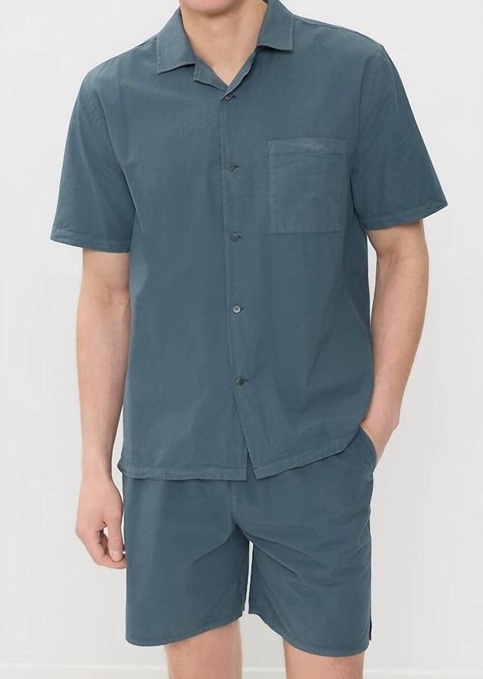 NEW ALEX CRANE air cotton camp shirt in lake